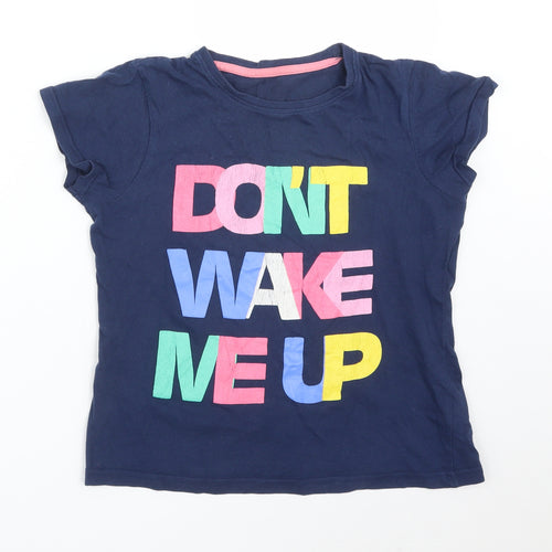 LILY & DAN Girls Blue Solid   Pyjama Top Size 9-10 Years  - DON'T WAKE ME UP