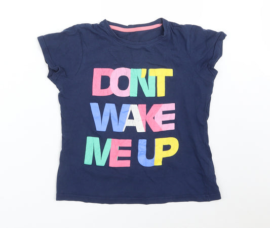 LILY & DAN Girls Blue Solid   Pyjama Top Size 9-10 Years  - DON'T WAKE ME UP