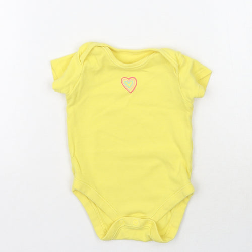 George Girls Yellow   Babygrow One-Piece Size 6-9 Months  - Love heart