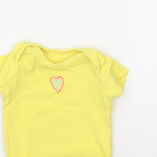 George Girls Yellow   Babygrow One-Piece Size 6-9 Months  - Love heart