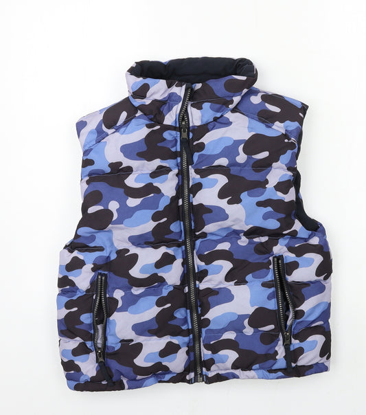 WTX Boys Blue Camouflage  Gilet Jacket Size S