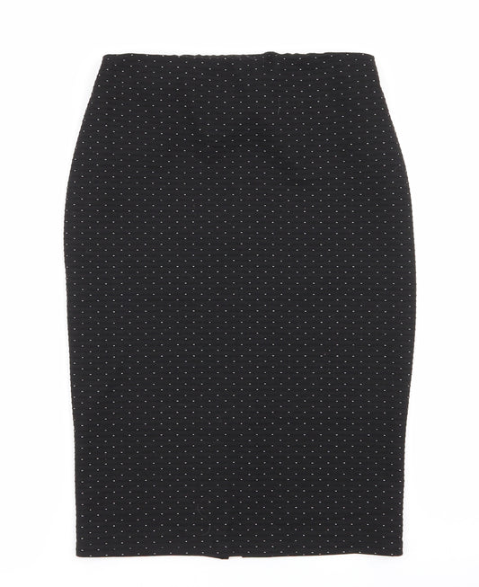Papaya Womens Black Polka Dot  A-Line Skirt Size 10  - Stretch waistband