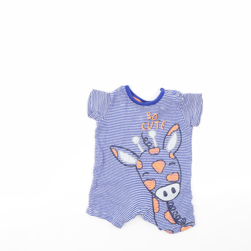 George Boys Blue Animal Print  Babygrow One-Piece Size Newborn