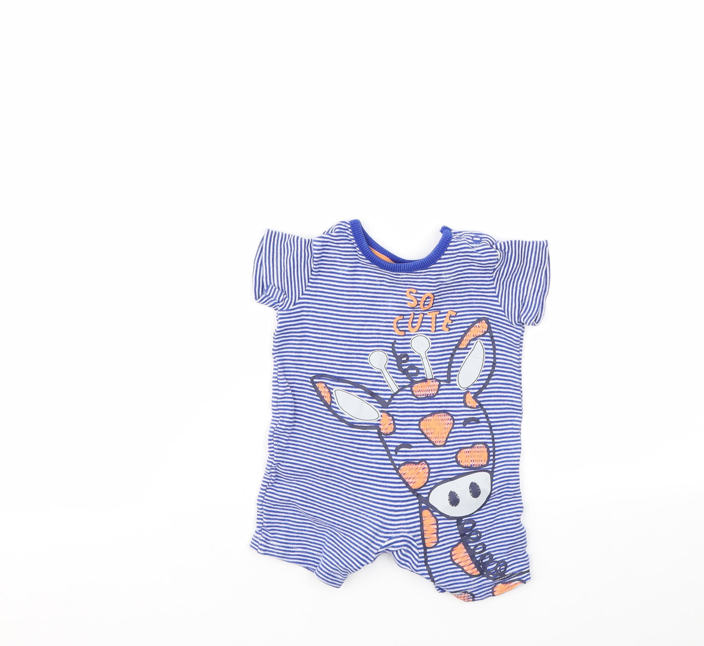 George Boys Blue Animal Print  Babygrow One-Piece Size Newborn