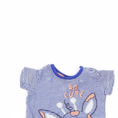 George Boys Blue Animal Print  Babygrow One-Piece Size Newborn