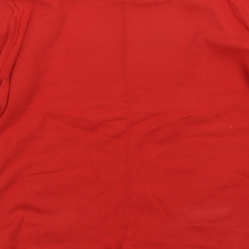 George Boys Red Solid   Pyjama Top Size 9-10 Years  - Christmas pyjama top