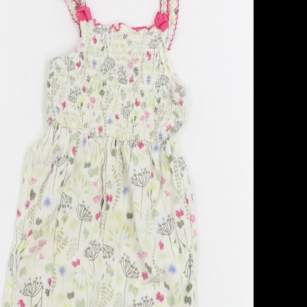 George Girls White Floral  Jumpsuit One-Piece Size 2 Years