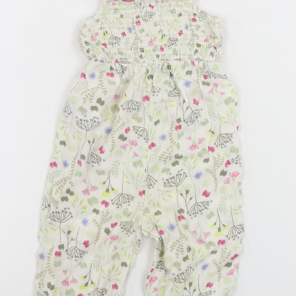 George Girls White Floral  Jumpsuit One-Piece Size 2 Years