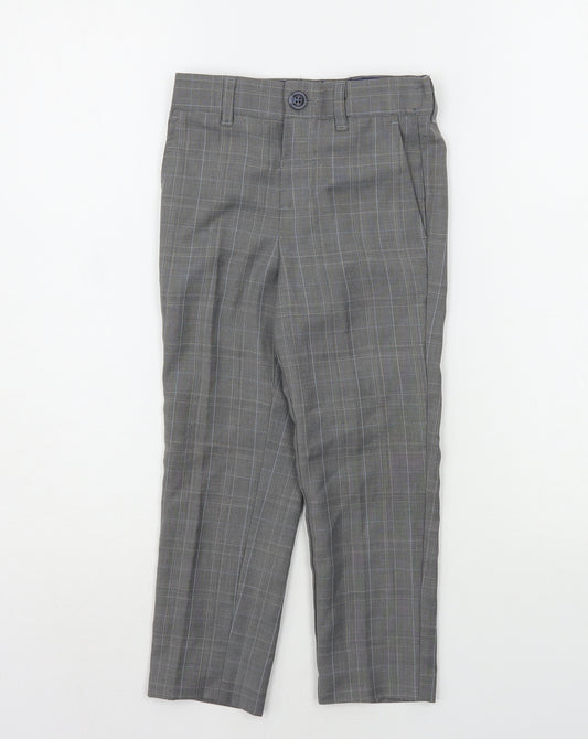 Monsoon Girls Grey Check  Chino Trousers Size 4 Years