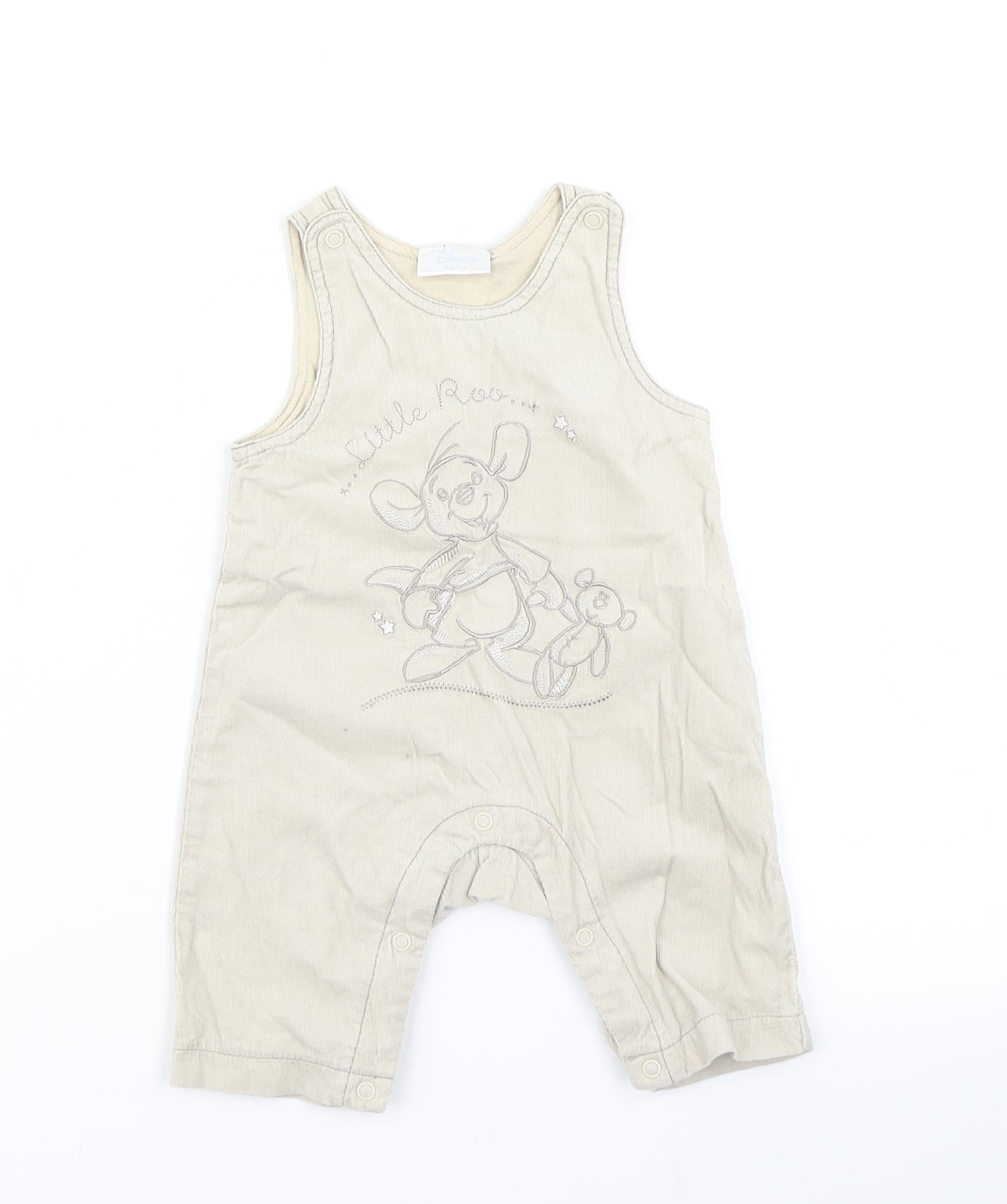 F&F Boys Brown  Corduroy Dungaree One-Piece Size 0-3 Months  - Disney Little Roo