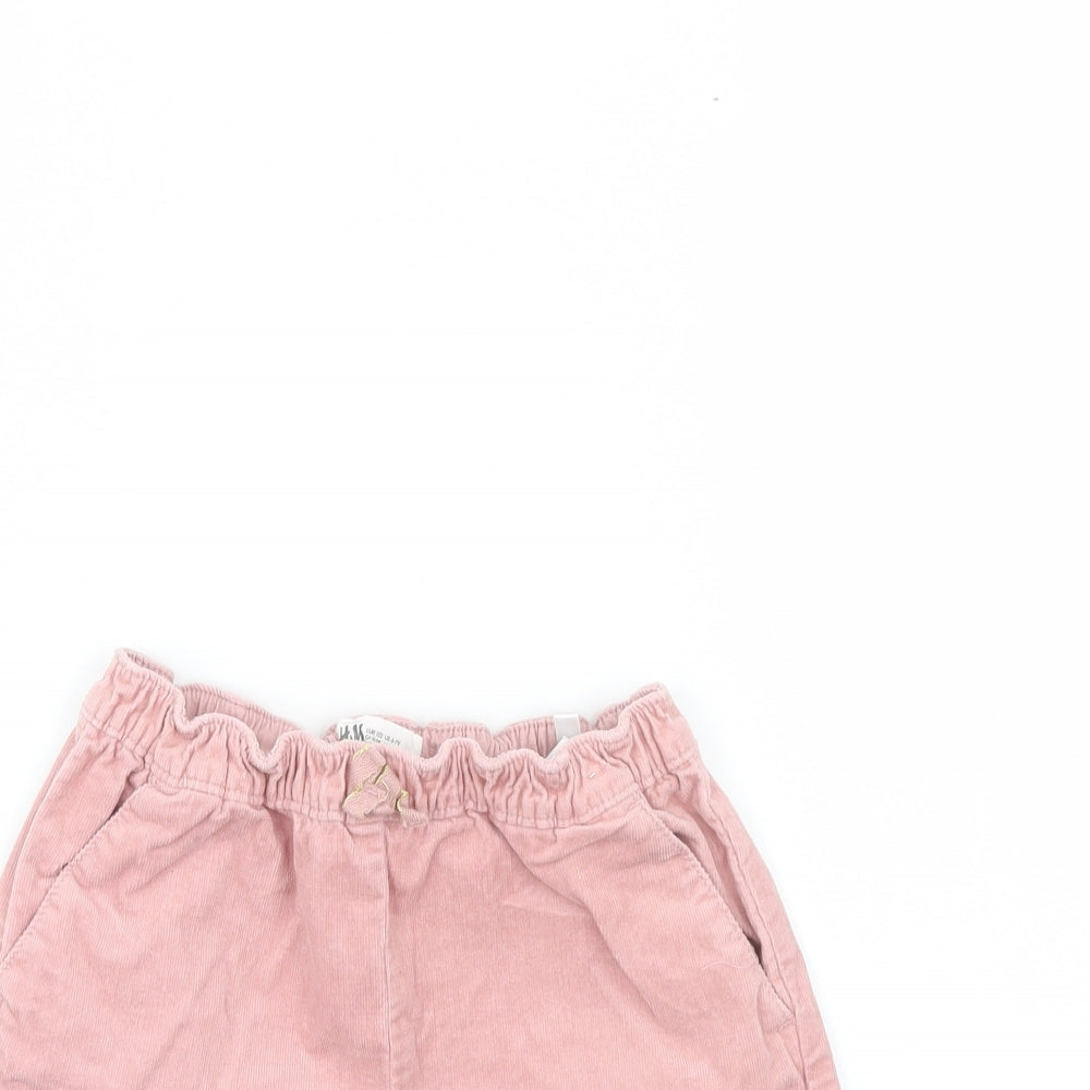 H&M Girls Pink  Corduroy Cut-Off Shorts Size 6 Years