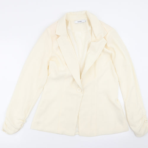 JustFab Womens Ivory   Jacket Blazer Size L