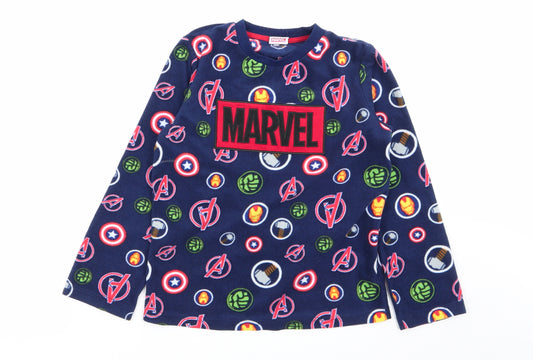 Marvel Boys Blue Geometric Rayon  Pyjama Top Size 8-9 Years