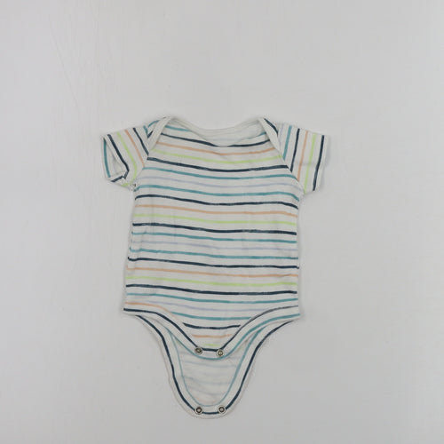 TU Boys White Striped  Babygrow One-Piece Size Newborn