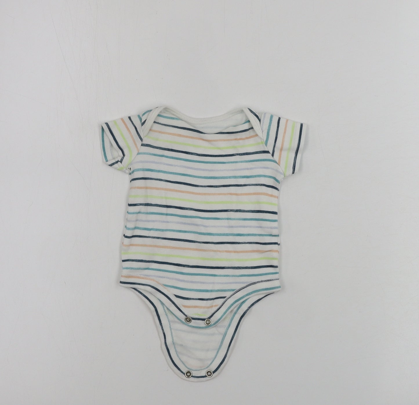 TU Boys White Striped  Babygrow One-Piece Size Newborn