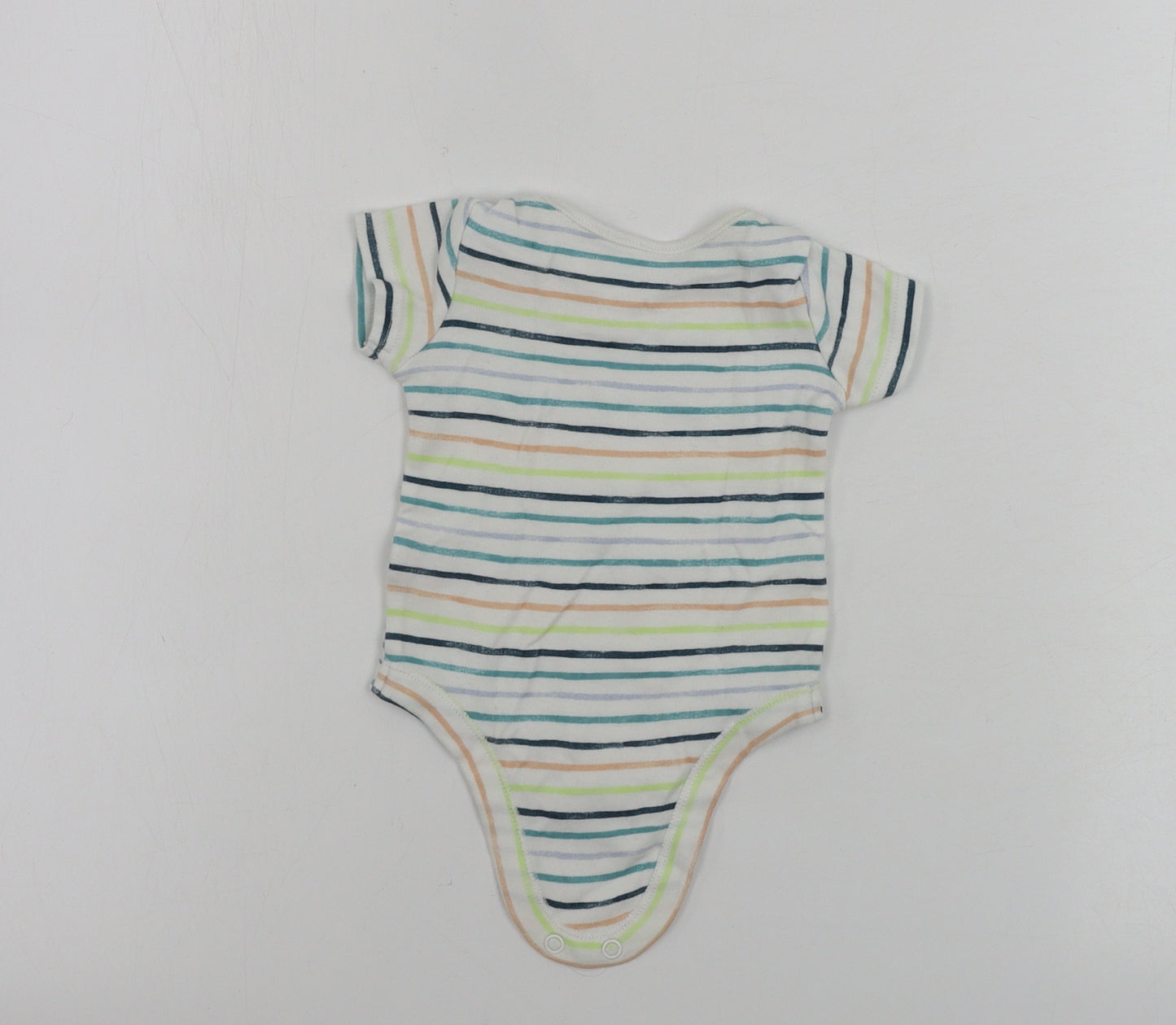 TU Boys White Striped  Babygrow One-Piece Size Newborn