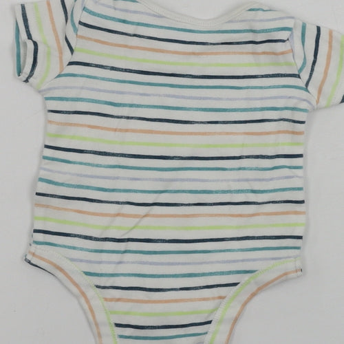 TU Boys White Striped  Babygrow One-Piece Size Newborn