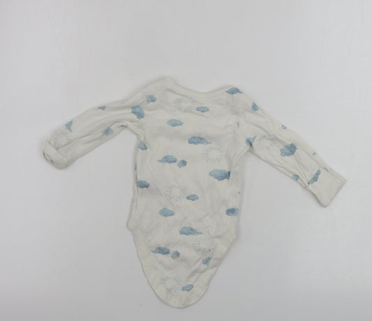 Marks and Spencer  Boys White   Babygrow One-Piece Size 6-9 Months