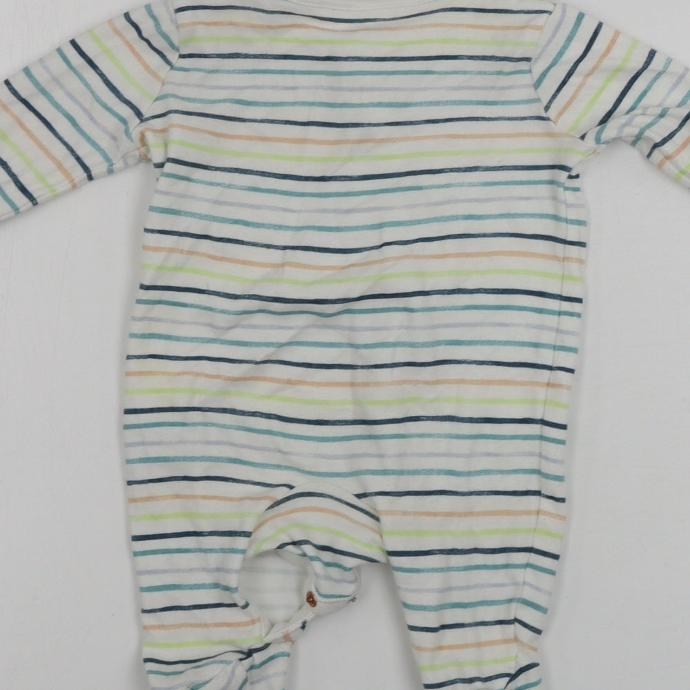 TU Boys White Striped  Babygrow One-Piece Size 0-3 Months