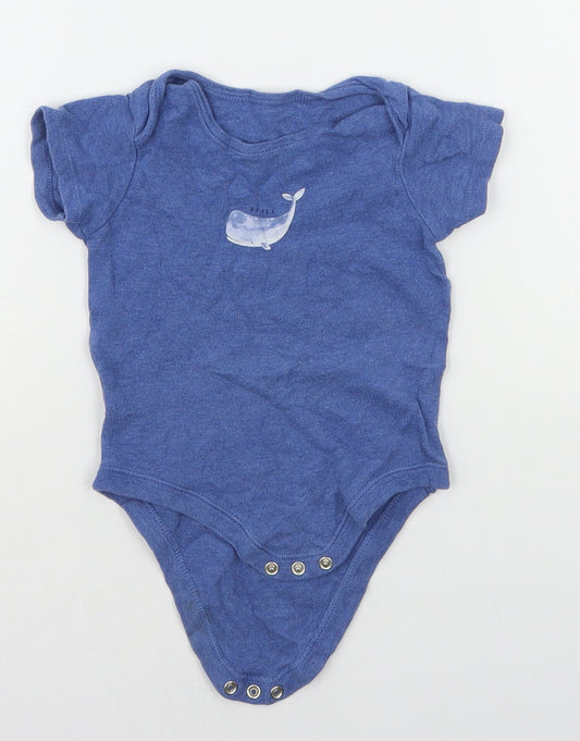 TU Baby Blue   Babygrow One-Piece Size 6-9 Months  - WHALE