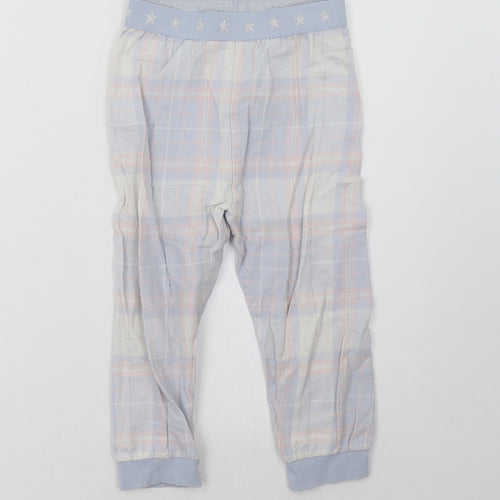 Marks and Spencer Girls Blue Check   Pyjama Pants Size 2-3 Years