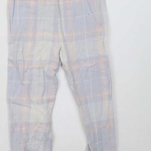 Marks and Spencer Girls Blue Check   Pyjama Pants Size 2-3 Years