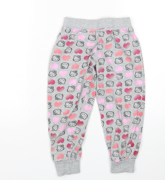 George Girls Grey    Pyjama Pants Size 7-8 Years  - Hello Kitty