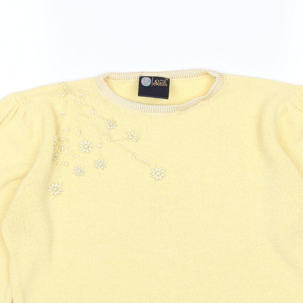 Your Sixth Sense Womens Yellow   Pullover Jumper Size 12