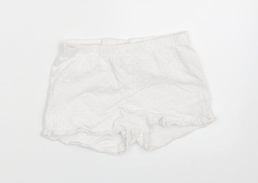 H&M Girls White Polka Dot  Sweat Shorts Size 4-5 Years