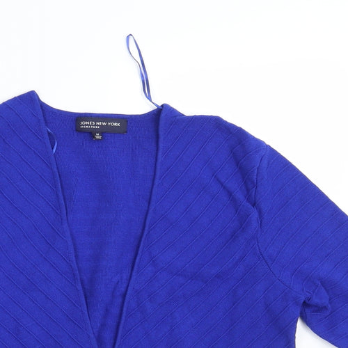 Jones New York Womens Blue  Rayon Cardigan Jumper Size M