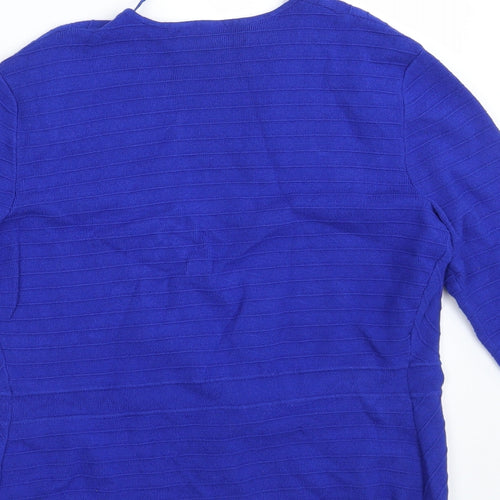 Jones New York Womens Blue  Rayon Cardigan Jumper Size M