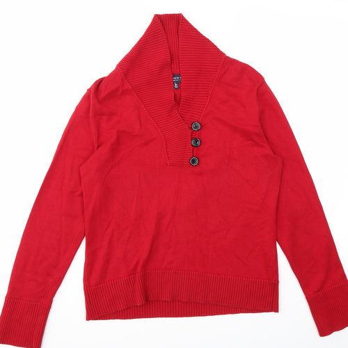 Jones New York Womens Red   Pullover Jumper Size M