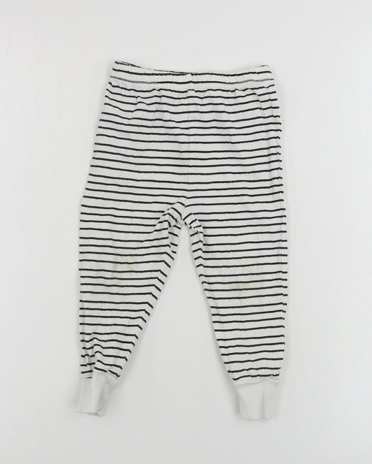 George  Girls White Spotted  Sweatpants Trousers Size 2-3 Years
