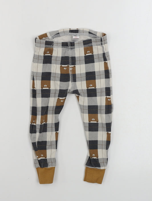 George  Girls Grey Check  Sweatpants Trousers Size 2-3 Years