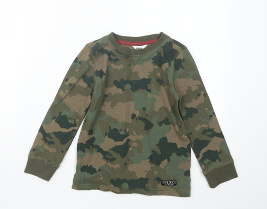 M&Co Boys Green Camouflage  Pullover Jumper Size 5-6 Years