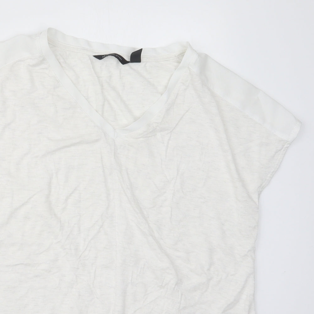 Halston Womens White   Basic T-Shirt Size XS