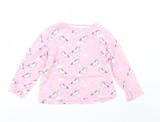 Pep & co Girls Pink   Top Pyjama Top Size 4-5 Years  - Unicorn