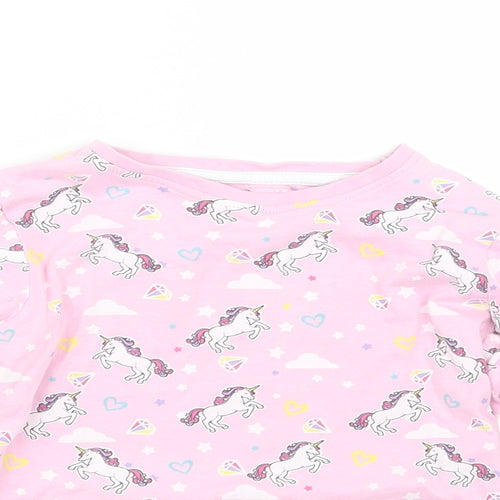 Pep & co Girls Pink   Top Pyjama Top Size 4-5 Years  - Unicorn