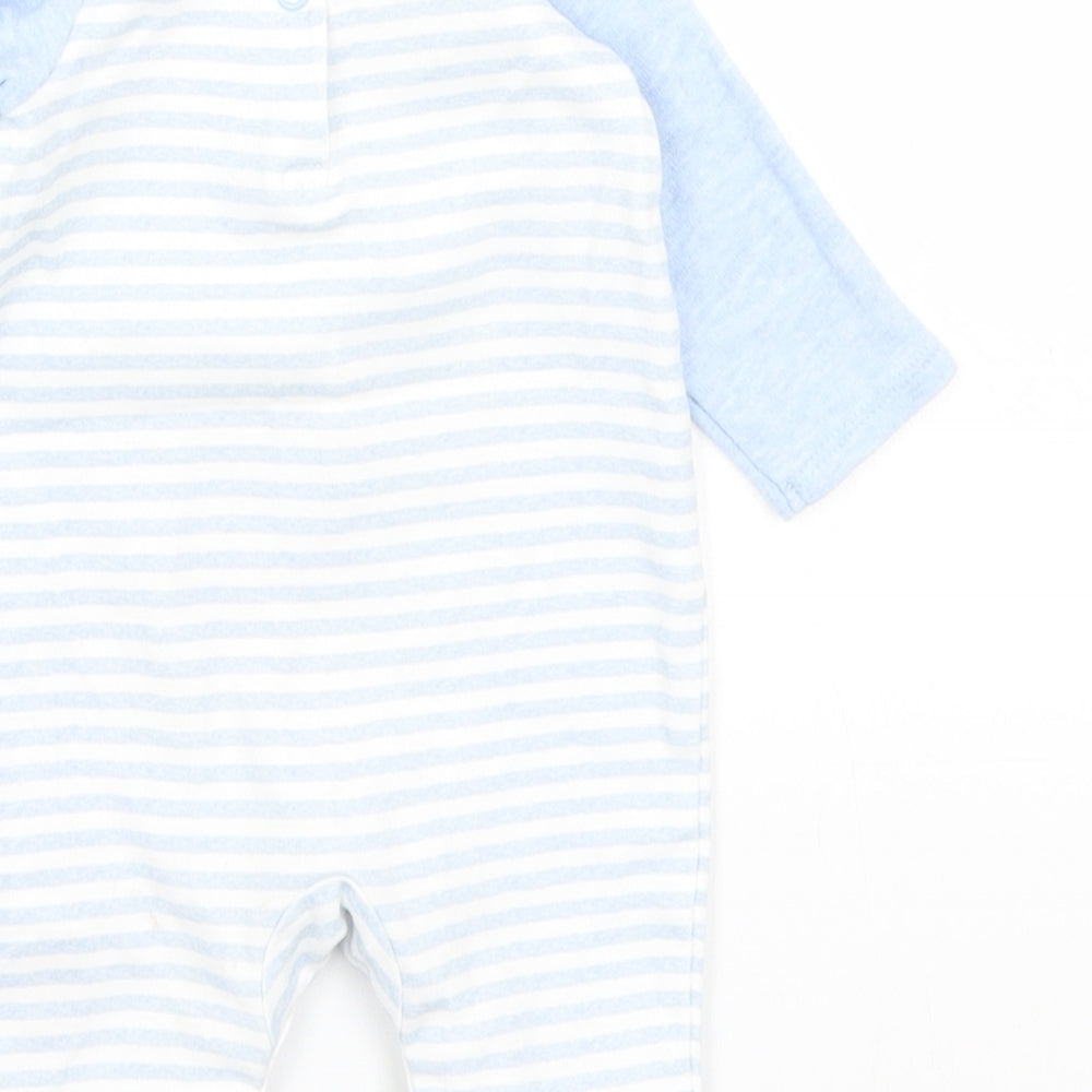 Disney Baby Baby Blue Striped  Babygrow One-Piece Size Newborn  - Mickey Mouse