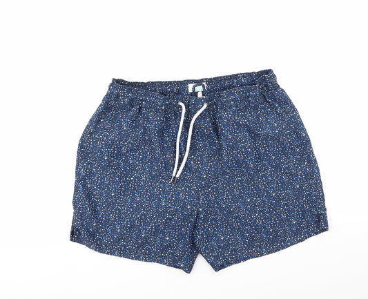 NEXT Mens Blue Geometric  Sweat Shorts Size M - Stretch waistband