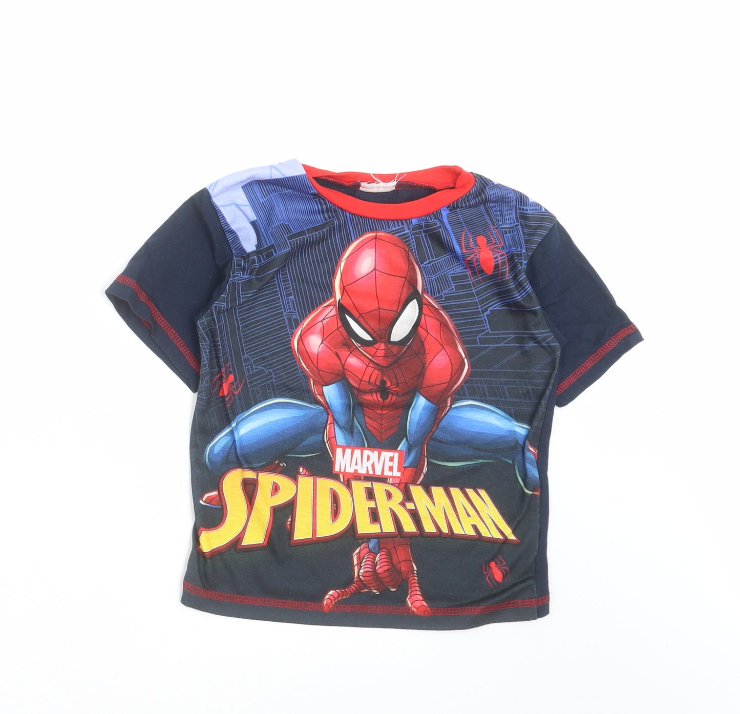 Preworn Boys Blue Solid   Pyjama Top Size 4-5 Years  - Spider man