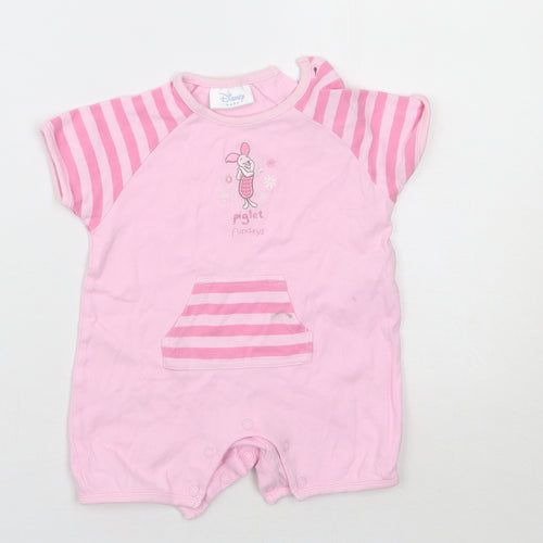 Matalan Girls Pink Striped  Babygrow One-Piece Size 3-6 Months
