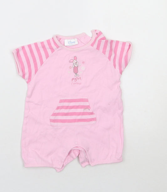 Matalan Girls Pink Striped  Babygrow One-Piece Size 3-6 Months