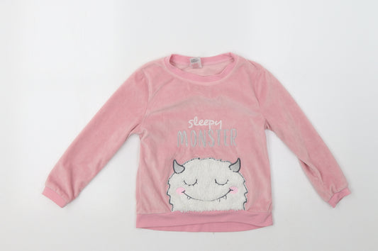 Peacocs Girls Pink   Top Pyjama Top Size 6-7 Years  - Sleepy Monster