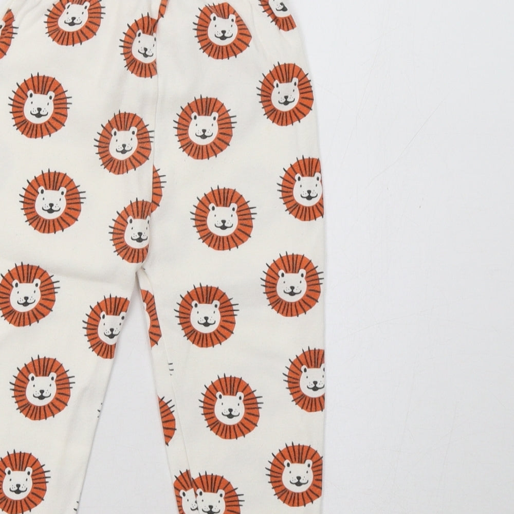 George Girls White Geometric   Pyjama Pants Size 2-3 Years  - Lion Print