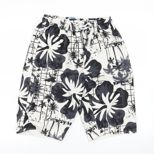 Preworn Mens Multicoloured Floral  Sweat Shorts Size M - Stretch waistband/swim shorts
