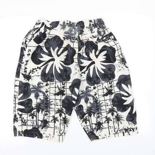 Preworn Mens Multicoloured Floral  Sweat Shorts Size M - Stretch waistband/swim shorts