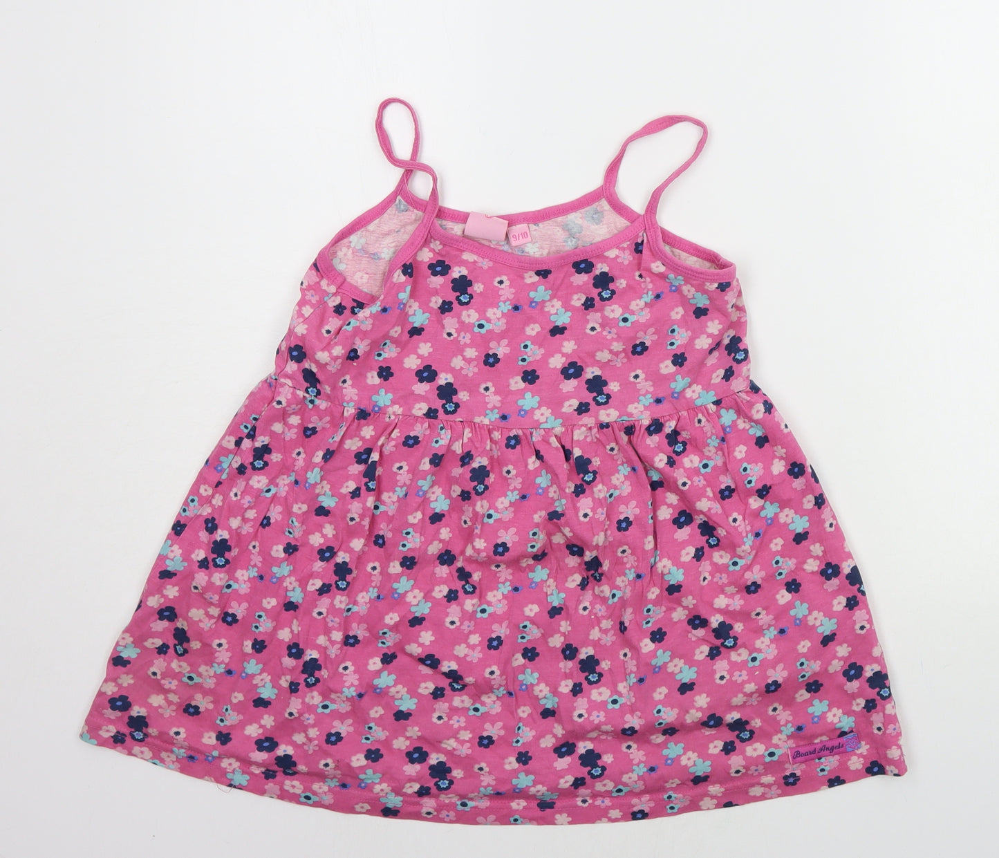 Board Angels Girls Pink Floral  Basic Tank Size 9-10 Years