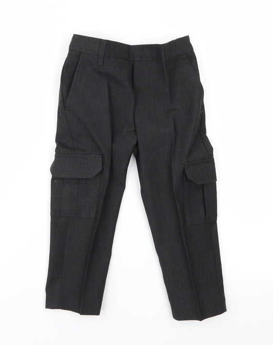 TU School Boys Grey   Cargo Trousers Size 3 Years -  School Trousers