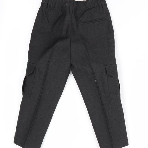 TU School Boys Grey   Cargo Trousers Size 3 Years - Cargo Style School Trousers